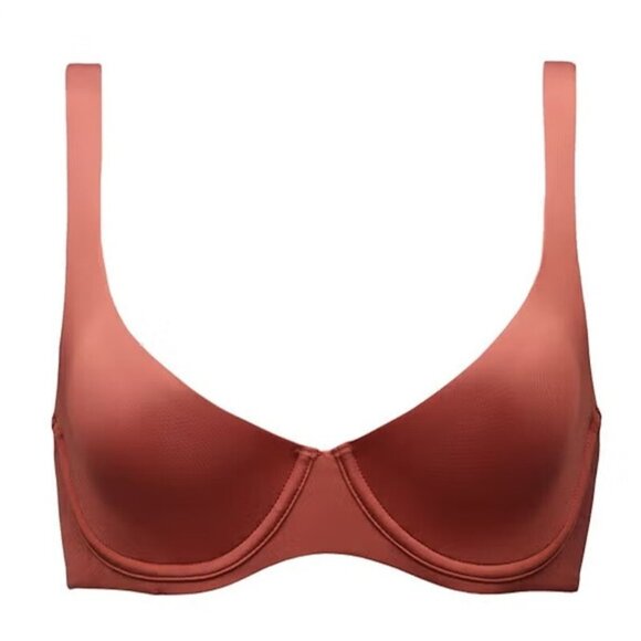 NWOT CUUP 34E The Scoop Orange Microfiber Underwire Bra 126231